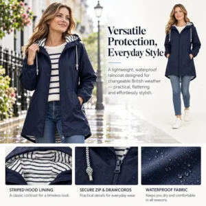 Lcyu Raincoat Women Waterproof Puffer Jackets Women Ladies Waterproof Coats With