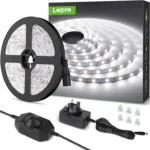 Lepro 5M LED Strip Light, Cool White 6000K, 1650LM 15W, Dimmable, Stick on
