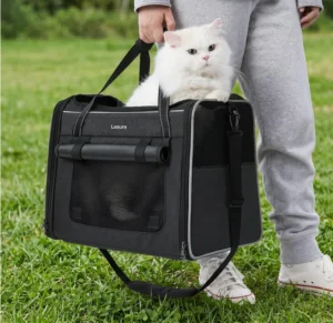 Lesure Foldable Cat Carrier For Travel 43 5x29 5x34cm Black