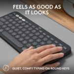 Logitech Pebble Keys 2 K380s, Multi-Device Bluetooth Wireless Keyboard + Pebble Mouse 2 M350s Slim Bluetooth Wireless Mouse, QWERTY UK - Graphite