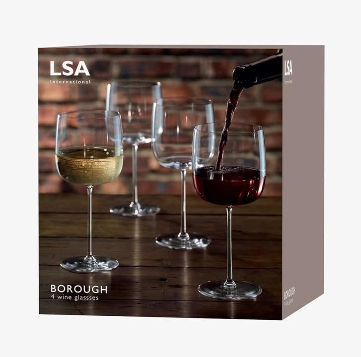 Lsa International Borough Wine Glass 380 Ml Clear Set Of 4 Dishwasher Safe Bg12