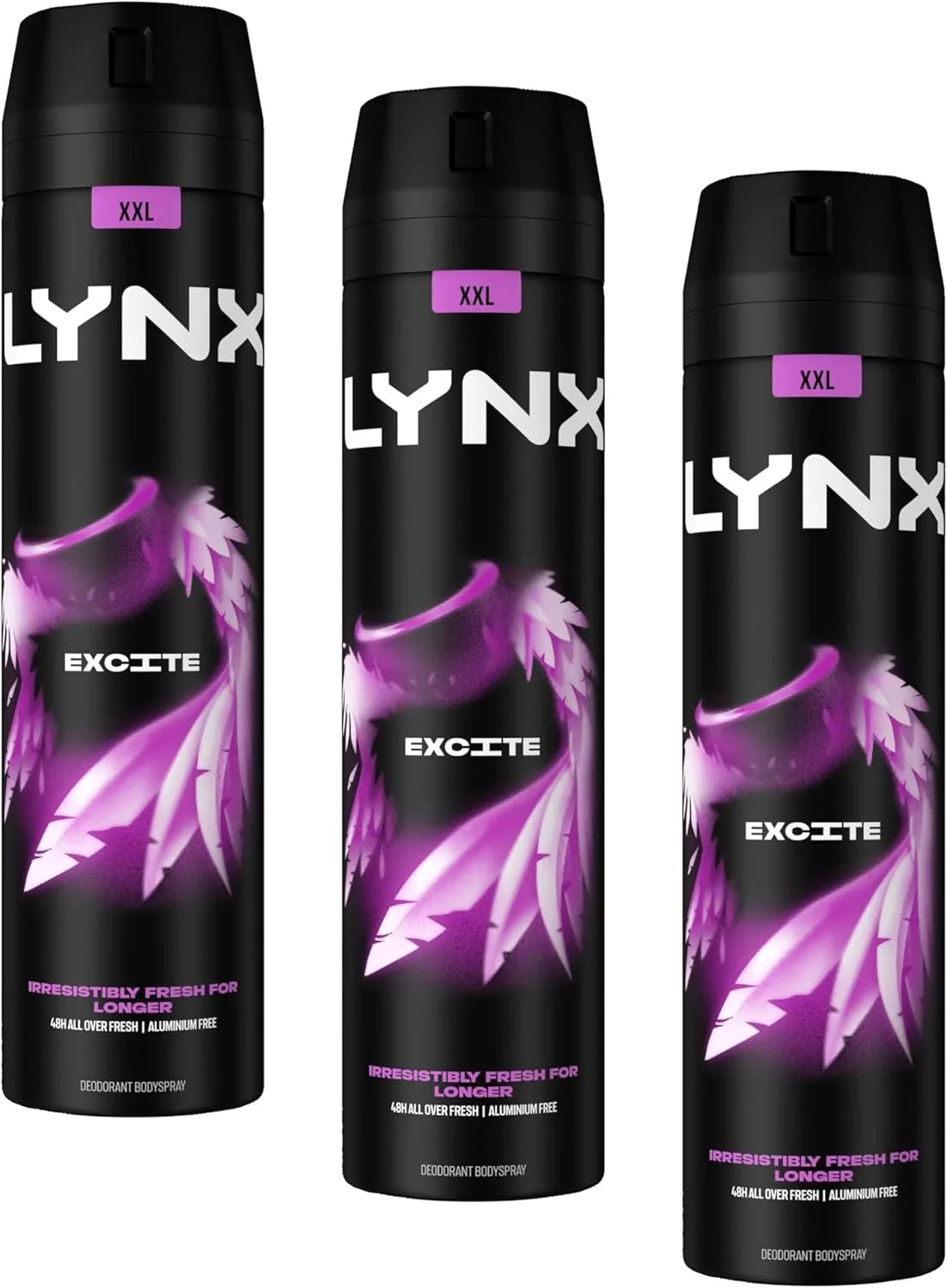 Lynx XXL Excite 48 Hours Of Odour Busting Zinc Tech Aerosol Bodyspray Deodorant