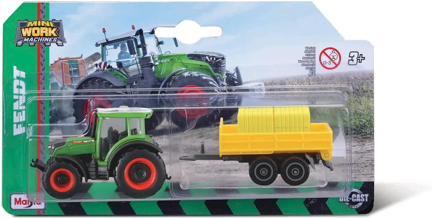 Maisto Mini Working Machines Fendt 209 Vario Tractor With Log Trailer 3 Scale In