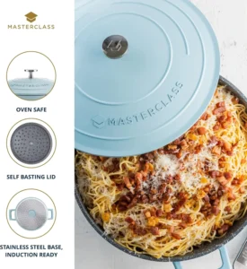 Masterclass Shallow Casserole Dish With Lid 4l 28 Cm Lightweight Cast Aluminium