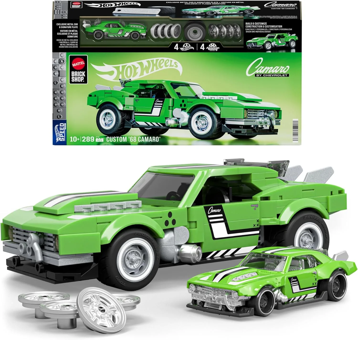 Mattel Brick Shop Hot Wheels Speed Series Custom 68 Camaro Building Toy Kit