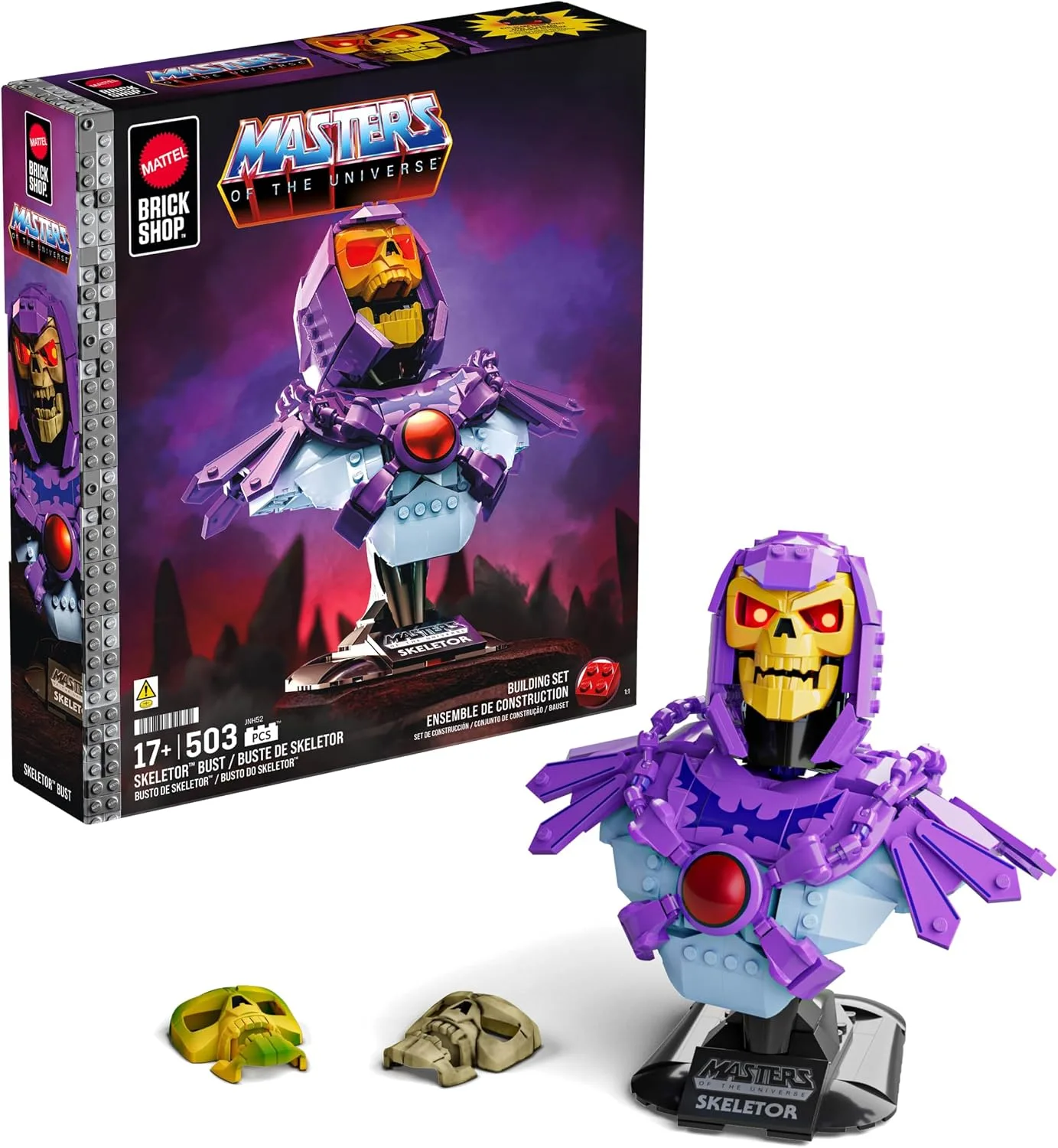 Mattel Brick Shop Masters Of The Universe Skeletor Bust Building Set
