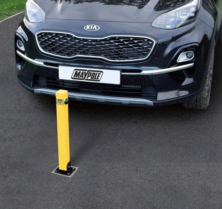 Maypole Square Fold Down Security Post With Integral Top Lock Suitable For Drive