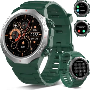 Military Smart Watch For Men Answer Make Calls 1 39 Hd Fitness Watch Green