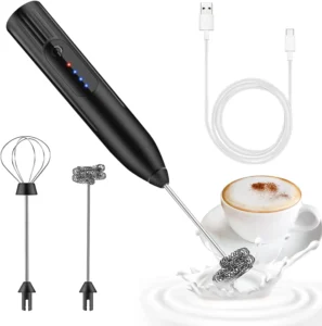 Milk Frother Handheld Whisk Electric Stirrer USB Rechargeable Milk Foam Maker Wi