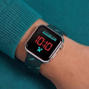 Minecraft Kids Black Strap Led Watch Min4097