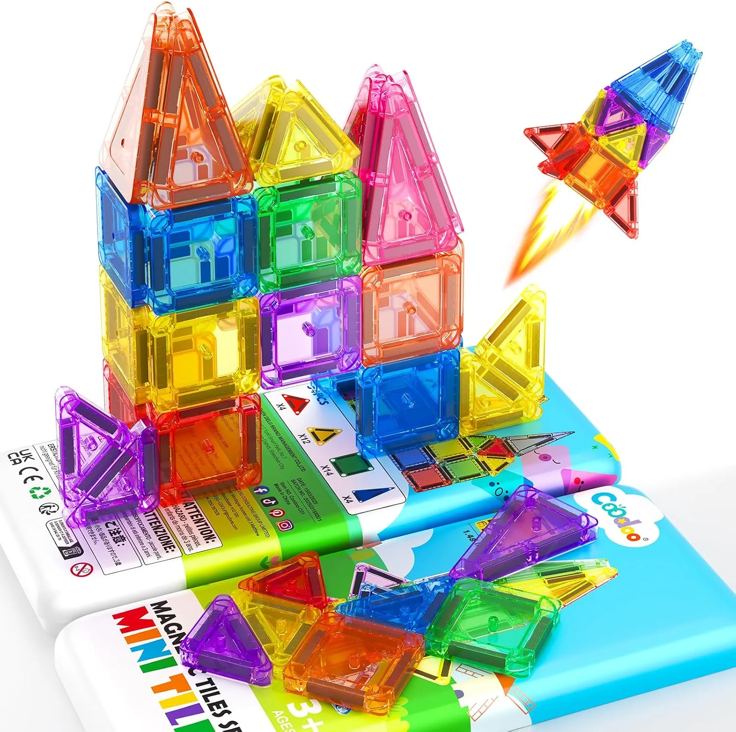 Mini Travel Magnetic Tiles Set Magnetic Blocks Stem Kids Travel Toys Gifts