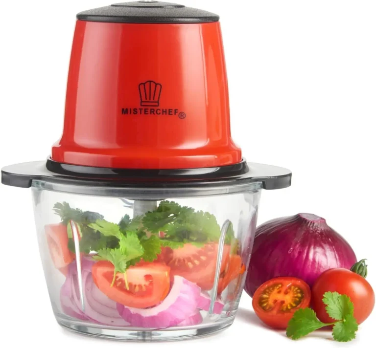 Misterchef Mini Food Processor Red 1 5 L Glass Bowl 200w Compact Blender And Cho