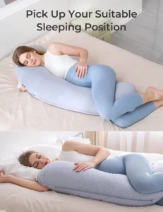 Momcozy J Shaped Pregnancy Pillow Side Sleeping And Full Body Support Grey