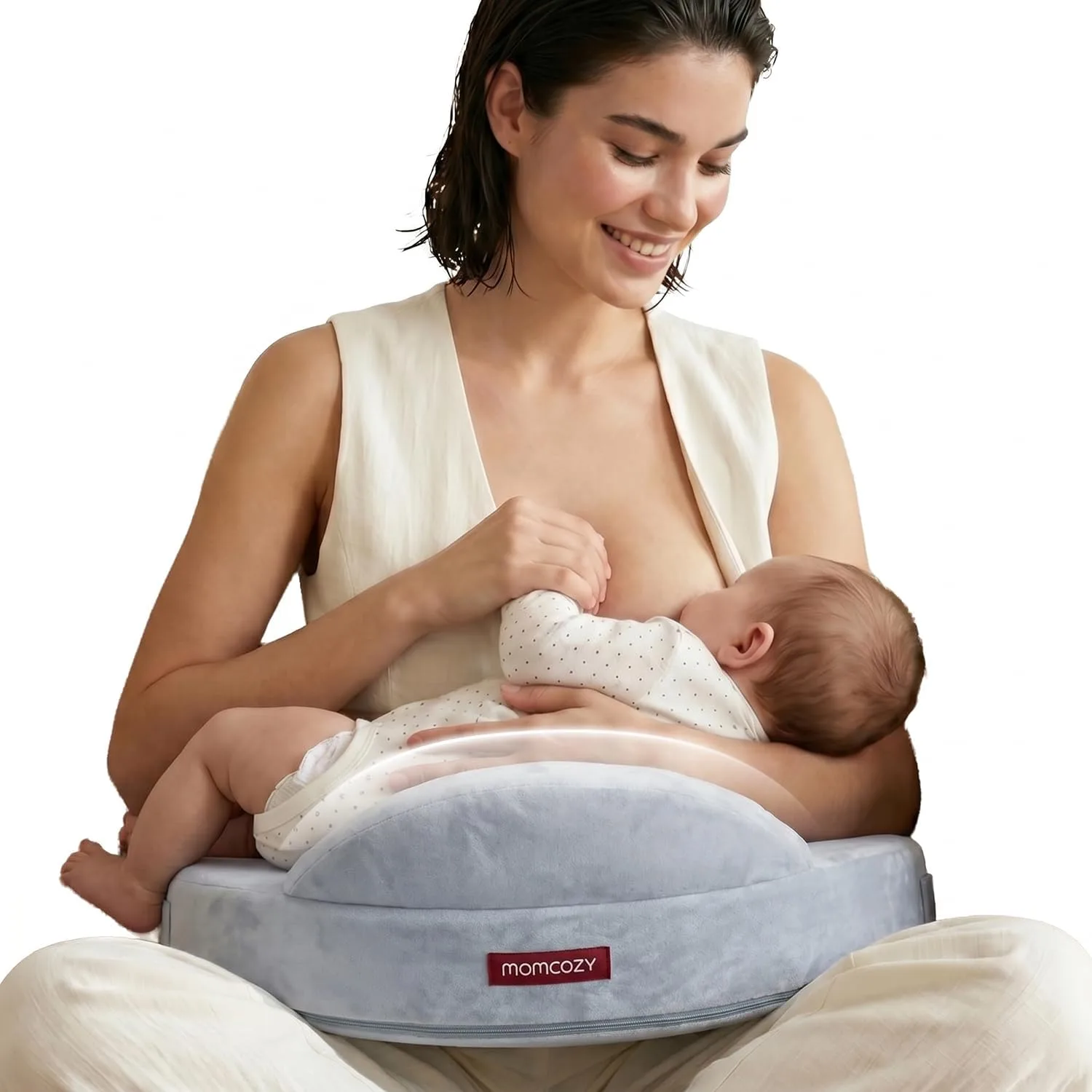 Momcozy Memory Foam Nursing Pillow High Rebound Support Grey
