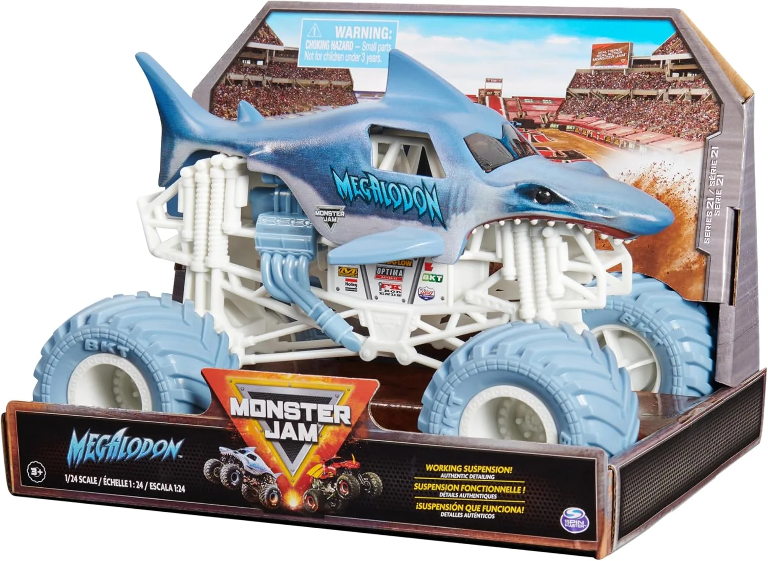 Monster Jam Official Megalodon Monster Truck Collector Die Cast Vehicle 1 24 Sca
