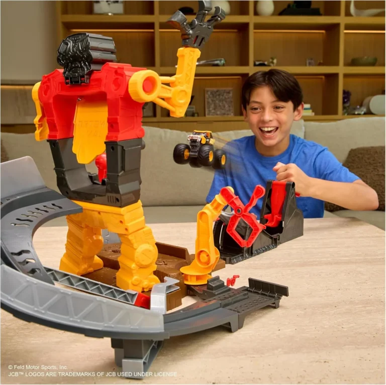 Monster Jam Smash And Bash Smashbot Playset With Launcher Exclusive 1 64 Scale M