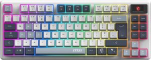 MSI Forge Gk600 Tkl Wireless Sky Qwerty UK Layout Mechanical Linear Switches Dye