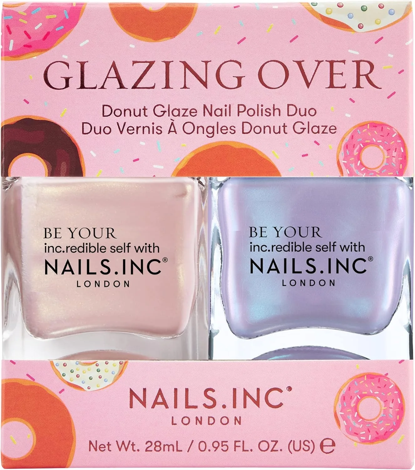 Nails Inc Glazing Over Donut Glaze Shimmer Nail Polish Duo Set 2x14ml