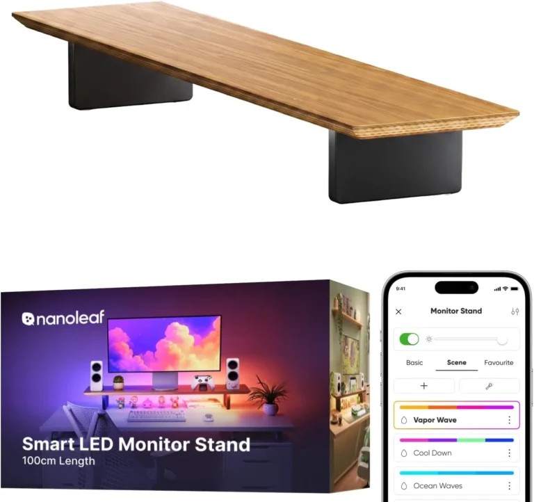 Nanoleaf Smart Monitor Stand Riser Rgb Led Task And Ambient Light 100cm