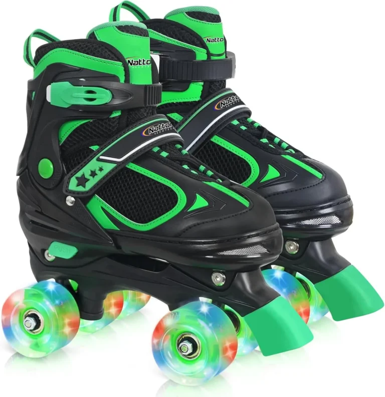 Nattork Kids Roller Skates For Boys Girls Kids 4 Sizes Adjustable Quad Skates Wi