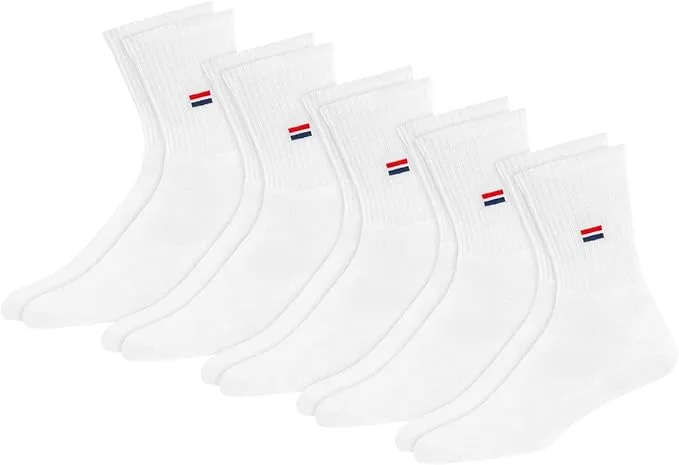 Navysport 5 Pairs Men S Cotton Trainer Crew Socks Moisture Wicking Tech And Cush
