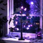 Newthinking Halloween Twig Tree, 2FT Halloween Table Tree with Purple Light