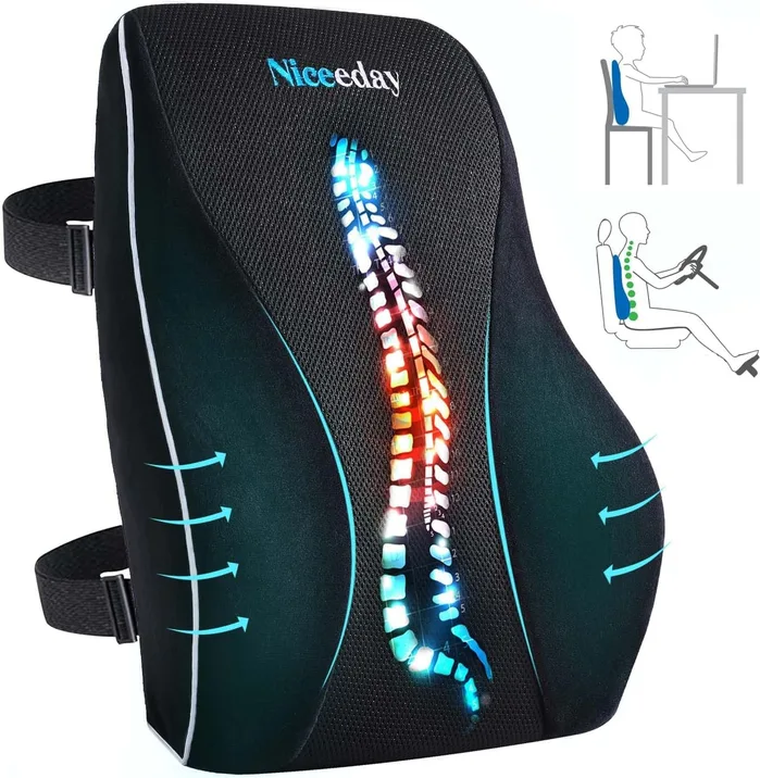 Niceeday Lumbar Support Pillow For Office Chair Car Lumbar Pillow Memory Foam Ba