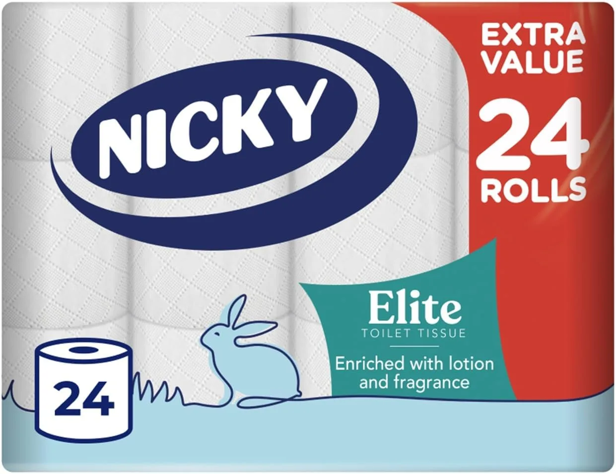 Nicky Elite 24 Rolls Of Toilet Tissue 3 Ply