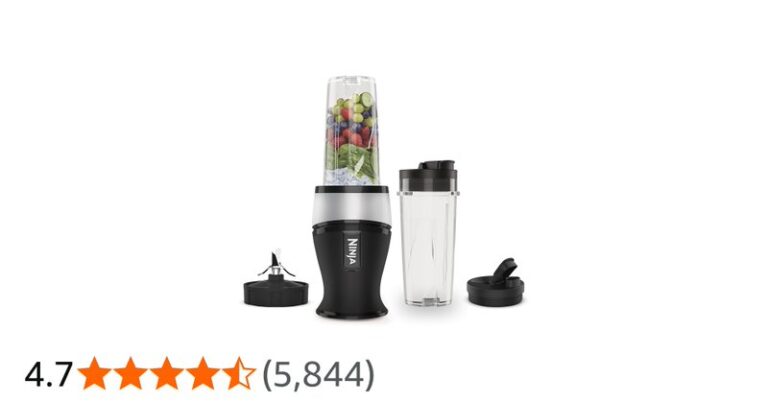 Ninja 700w Slim Blender And Smoothie Maker Silver Black Qb3001uks