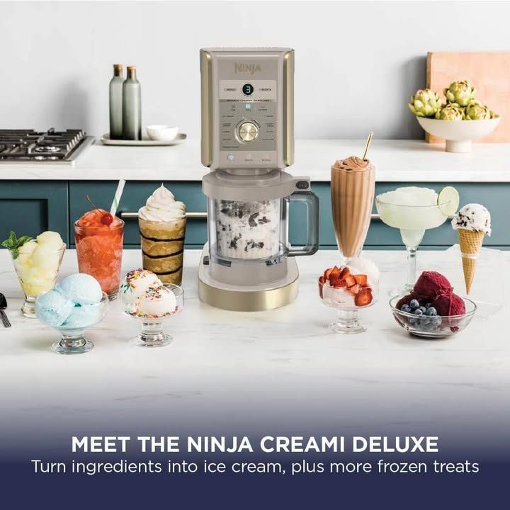 Ninja Creami Deluxe Ice Cream Frozen Dessert Maker Stone Gold Nc501ukstgd
