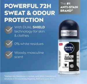 Nivea Men Black And White Original Roll On Antiperspirant 50 Ml
