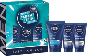 Nivea Men Time To Clean It Up Skincare Gift Set 3 Piece Collection