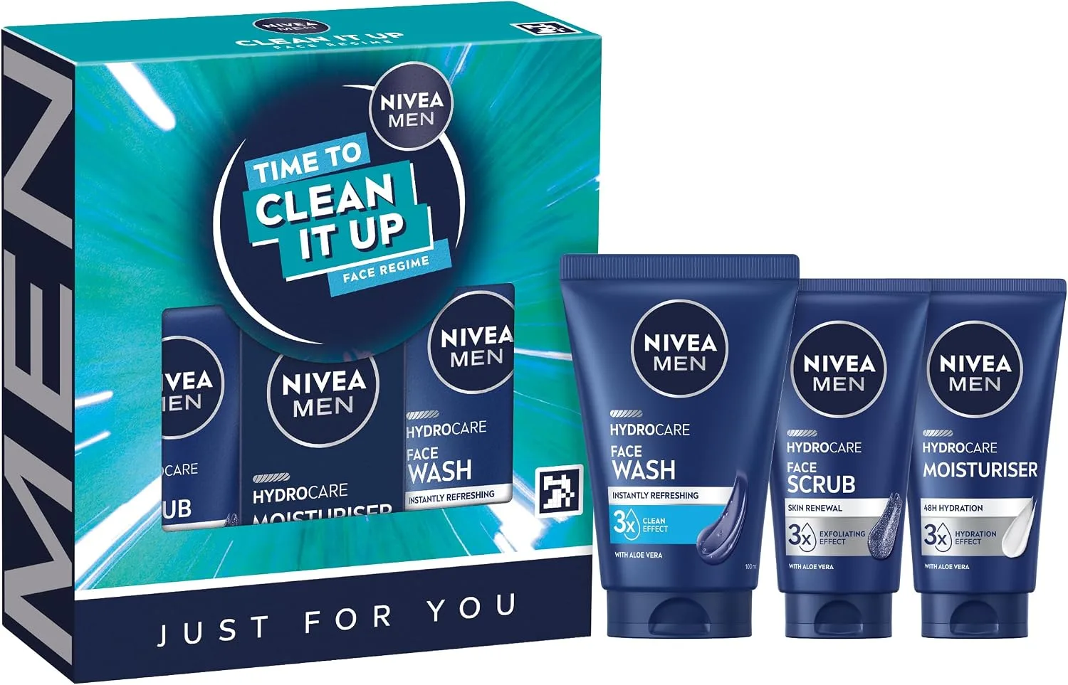 Nivea Men Time To Clean It Up Skincare Gift Set 3 Piece Collection