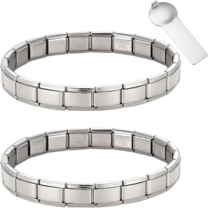 Nomination Bracelets Italian Charm Bracelet With 2 Silver Bracelets And 1 Silver