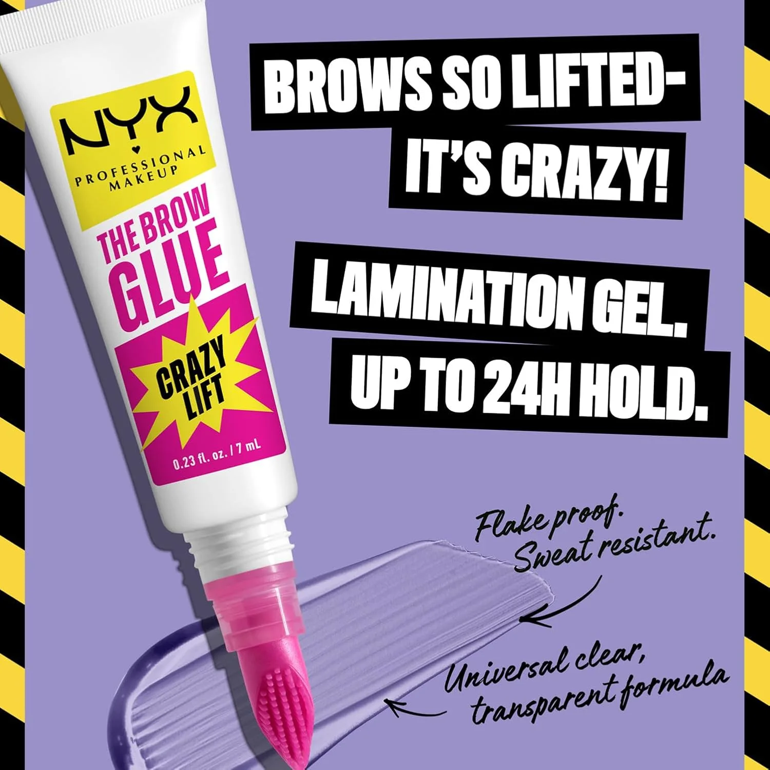 Nyx Professional Makeup Brow Glue Crazy Lift 24hr Hold Transparent
