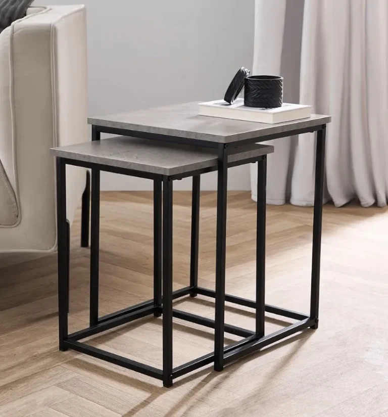 Ohs 2 Nest Of Tables Wooden Coffee Tables For Living Room Modern Square Side Tab