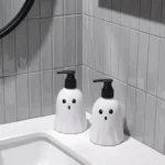 OHS 2 Pack Ghost Halloween Soap Dispenser Hand Soap Pump Bottles, White