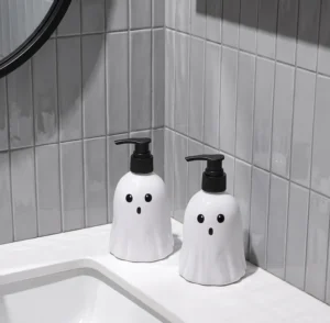 Ohs 2 Pack Ghost Halloween Soap Dispenser Hand Soap Pump Bottles White