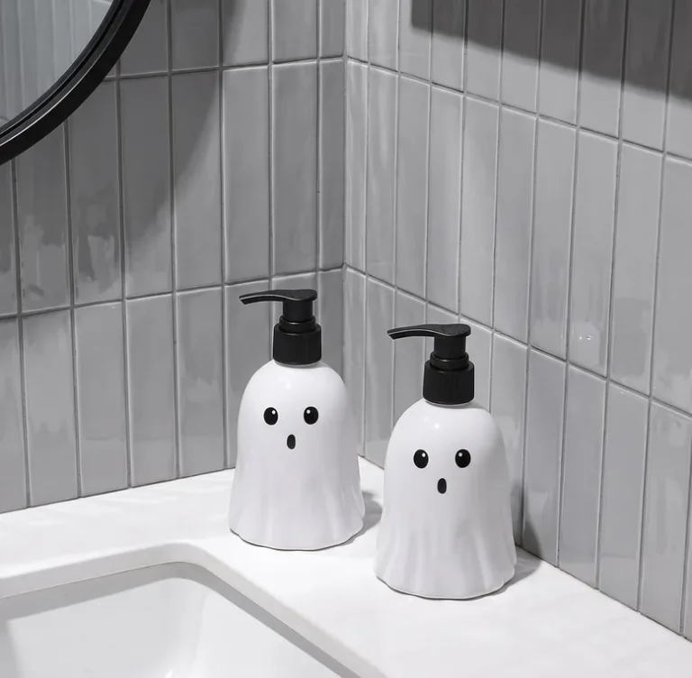 Ohs 2 Pack Ghost Halloween Soap Dispenser Hand Soap Pump Bottles White