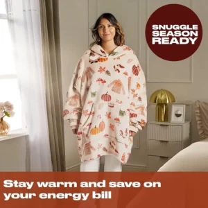 Ohs Autumnal Blanket Hoodies Soft Wearable Hoodies For Halloween Winter Fluffy S