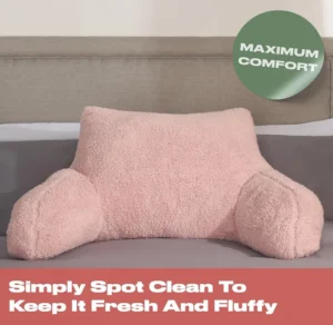 Ohs Cuddle Cushion Teddy Fleece Pink Gifts For Women Reading Pillow Super Soft C
