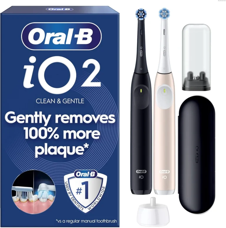 Oral B Io2 Duo Electric Toothbrushes 2 Handles Night Black And Calm Pink