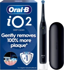 Oral B Io2 Electric Toothbrush For Adults Night Black With Travel Case