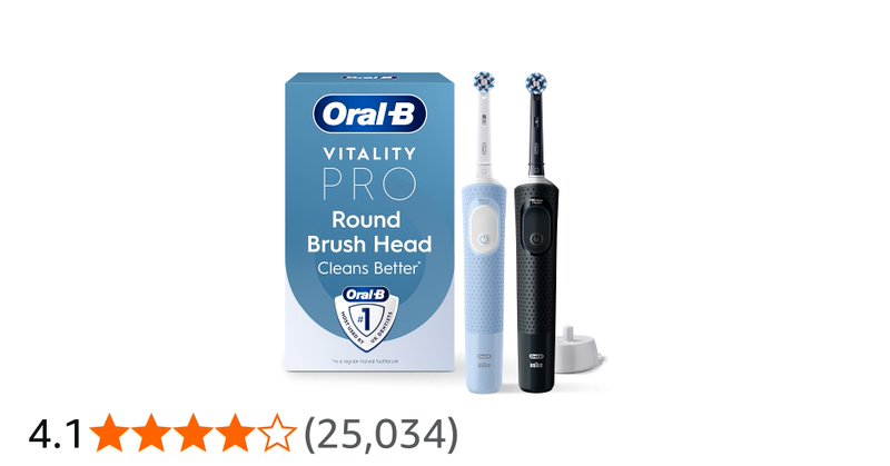 Oral B Vitality Pro 2x Electric Toothbrushes For Adults 2 Toothbrush Heads 3 Bru