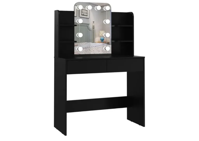 Panana Vanity Makeup Table With Led Mirror Dressing Table With 4 Shelves And 2 D
