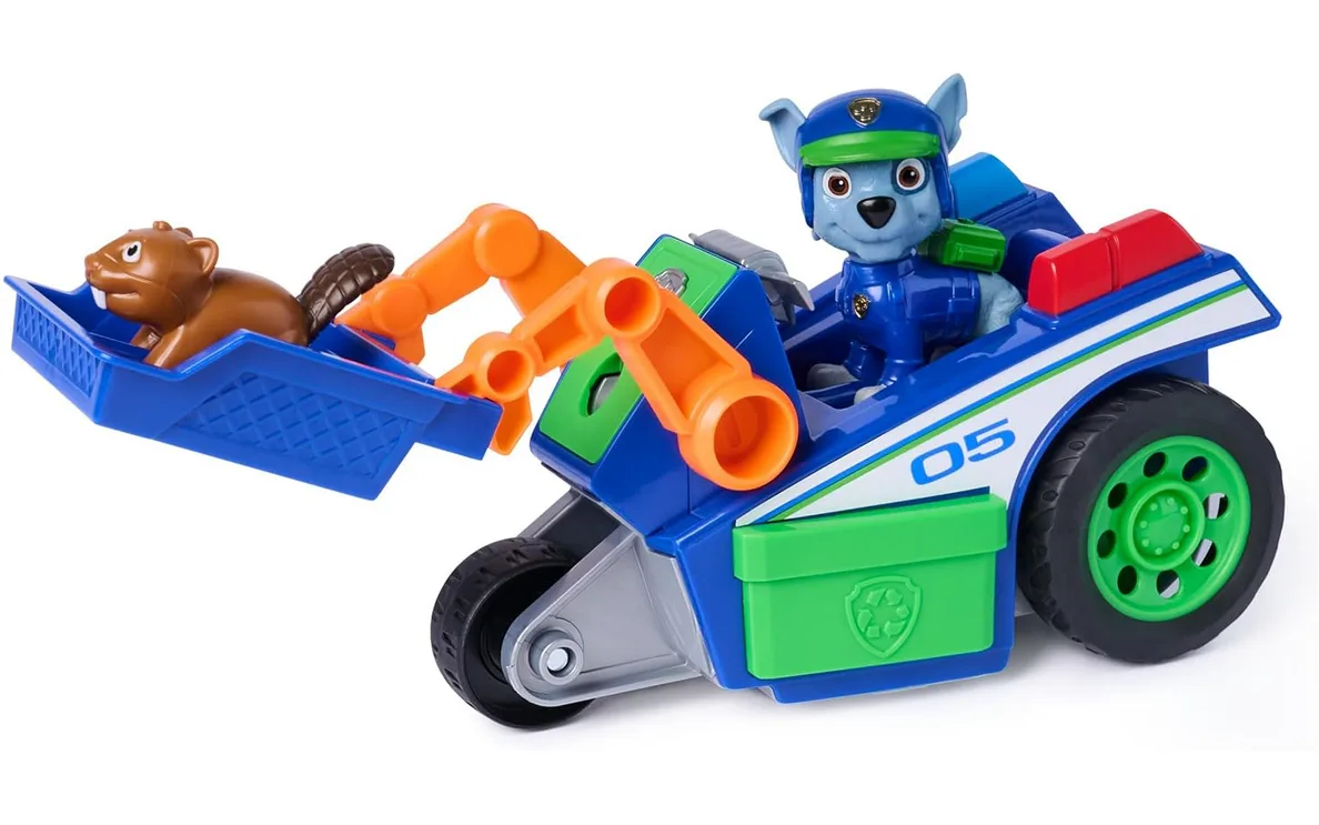 Paw Patrol Search And Rescue Rocky Rescue Recycler Vehicle With 2 Figures Toy Ca