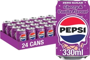 Pepsi Cherry And Vanilla Ice Cream Flavour Cola 330ml Can 24 Pack