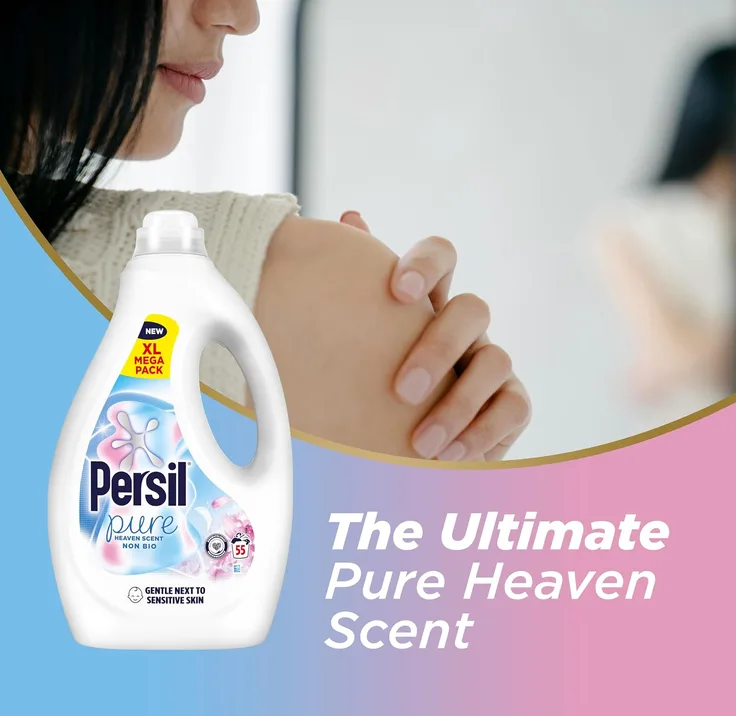 Persil Ultimate Non Bio Laundry Detergent Washing Liquid Pure Heaven Scent 55 Wa
