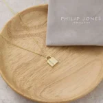 Philip Jones 18k Gold Plated Padlock Necklace Created with Zircondia® Crystals