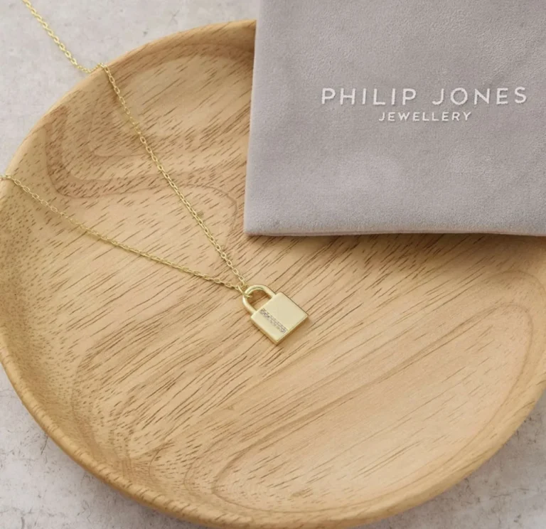 Philip Jones 18k Gold Plated Padlock Necklace Created With Zircondia Crystals